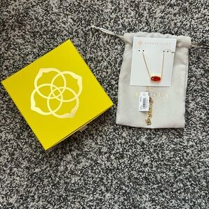 Kendra Scott Gold Necklace with Red Stone